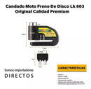 Candado Para Moto Freno Disco + Alarma