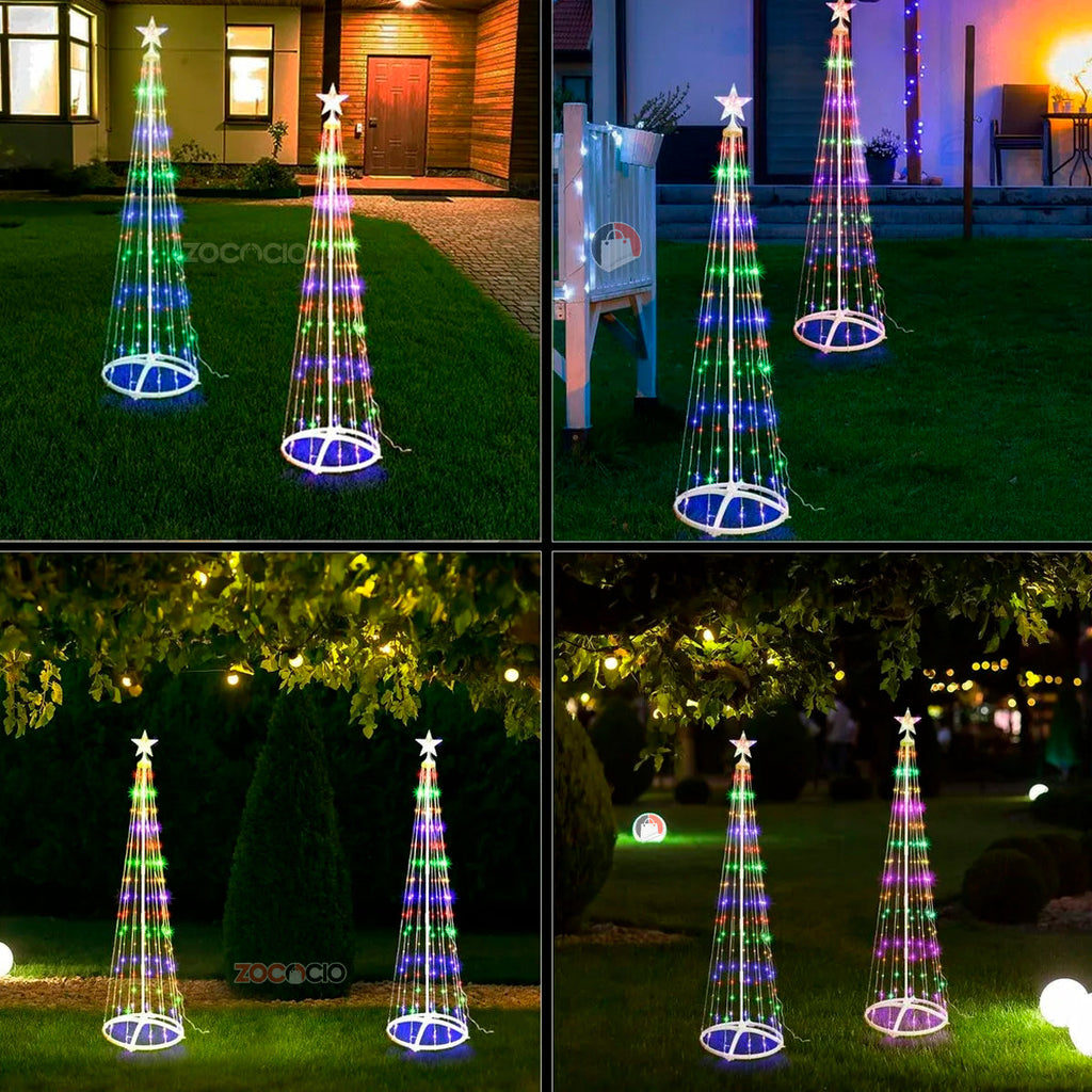 Arbol Conico Luces Navideño Armable 180cm