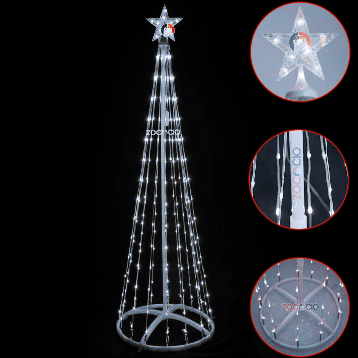 Arbol Conico Luces Navideño Armable 180cm