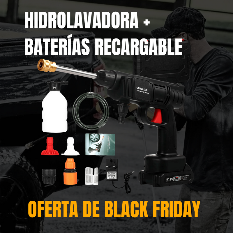 HidroLavadora Inalámbrica™ a presión portátil pilas de regalo 48V (OFERTA BLACK FRIDAY) Paga solo al Recibir!