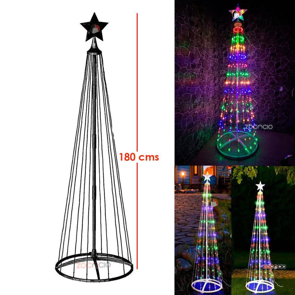 Arbol Conico Luces Navideño Armable 180cm