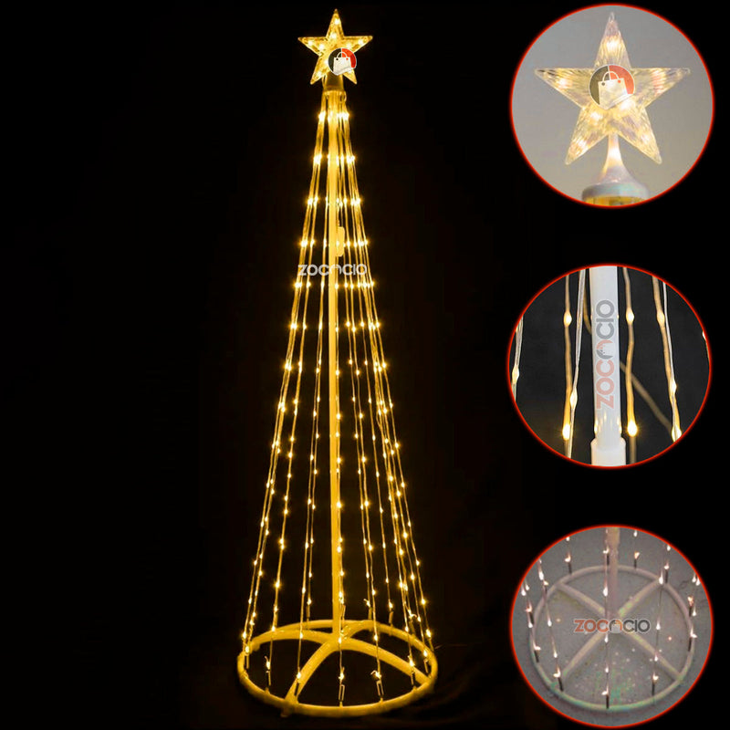 Arbol Conico Luces Navideño Armable 180cm