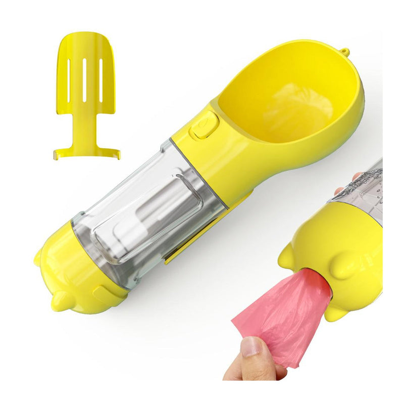 Bebedero Botella de agua de viaje para Mascotas 4 en 1