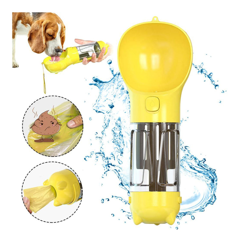 Bebedero Botella de agua de viaje para Mascotas 4 en 1