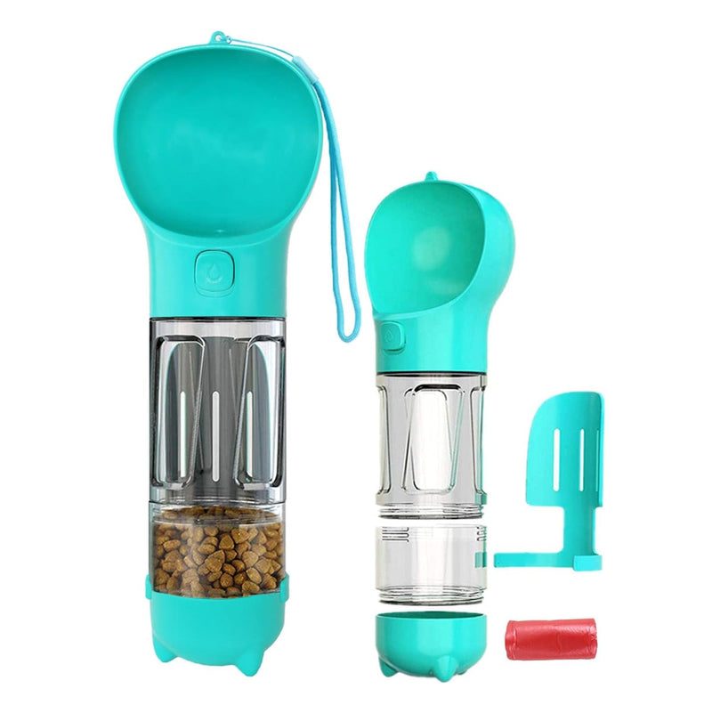 Bebedero Botella de agua de viaje para Mascotas 4 en 1